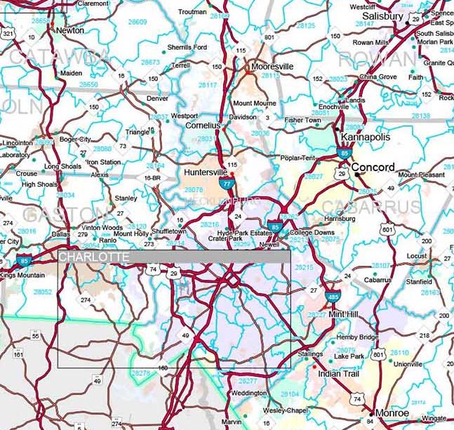 Premium Style Wall Map of North Carolina