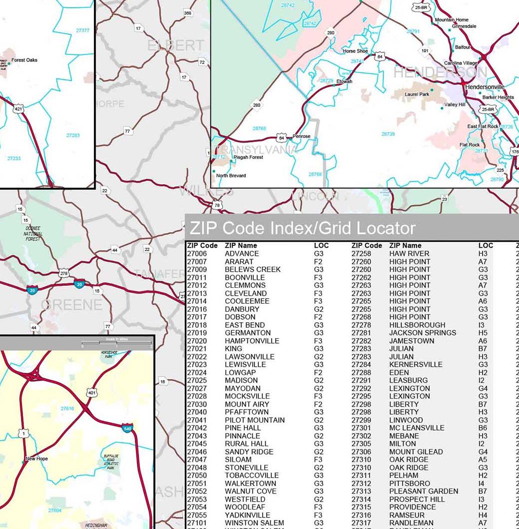 Premium Style Wall Map of North Carolina