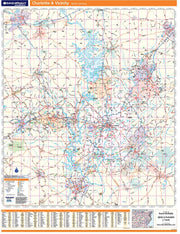 Charlotte & Vicinity Wall Map by Rand McNally