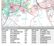 Premium Style Wall Map of Durham, NC by Market Maps