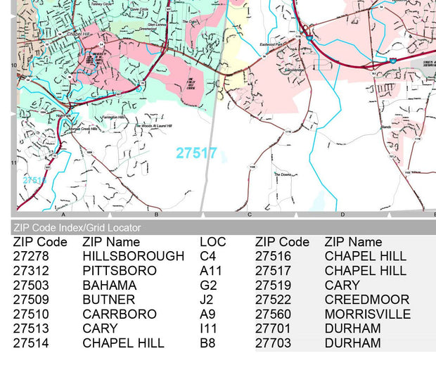 Premium Style Wall Map of Durham, NC by Market Maps