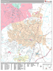 Premium Style Wall Map of Fayetteville, NC by Market Maps