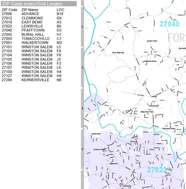 Premium Style Wall Map of Winston Salem, NC by Market Maps