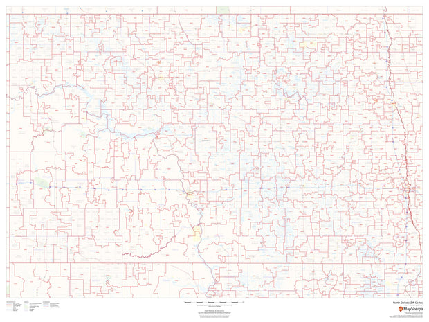 North Dakota Zip Code Map