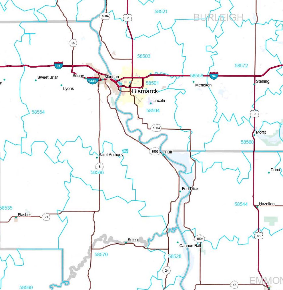Premium Style Wall Map of North Dakota