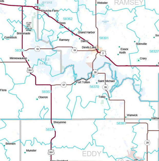 Premium Style Wall Map of North Dakota by Market Maps