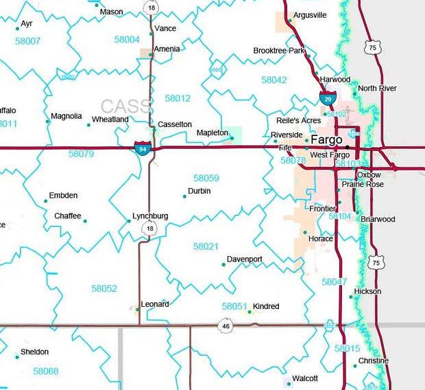 Premium Style Wall Map of North Dakota by Market Maps