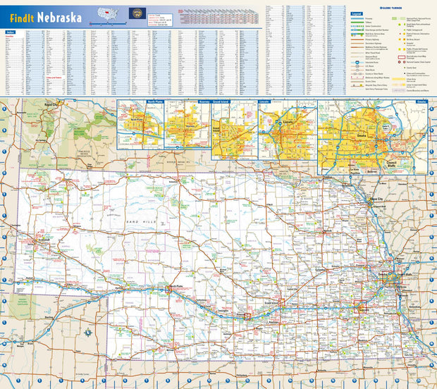 Nebraska Wall Map by Globe Turner