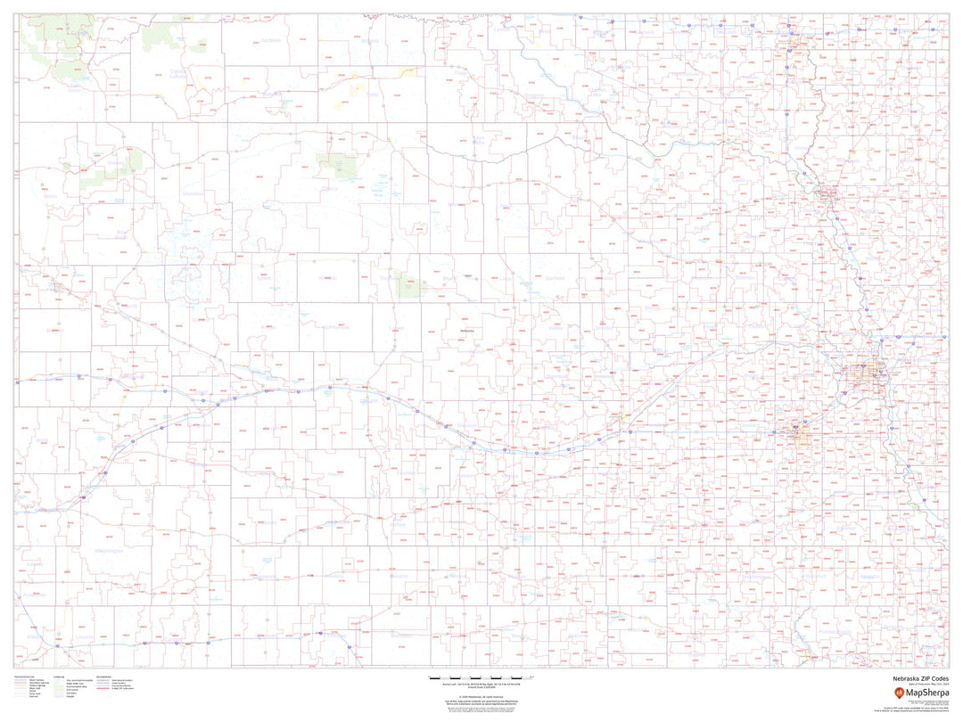 Nebraska Zip Code Map