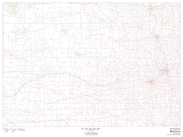 Nebraska Zip Code Map