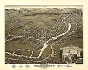 Birds eye view of Claremont, New Hampshire by A. Ruger, 1877