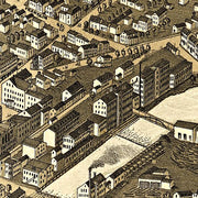 Birds eye view of Claremont, New Hampshire by A. Ruger, 1877