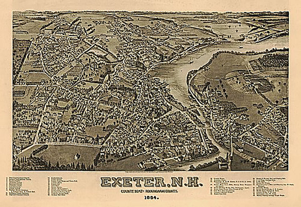 Exeter, New Hampshire, by H. Wellge, 1884