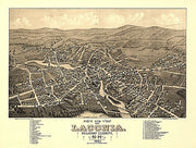 Bird's eye view of Laconia, New Hampshire by Beck & Pauli, 1883