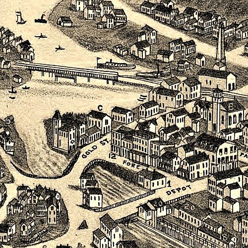 Bird's eye view of Lake Village, New Hampshire by Beck & Pauli, 1883