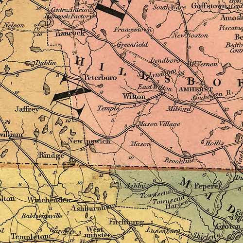 Map of Maine, New Hampshire, Vermont, Massachusetts, Rhode Island, and Connecticut exhibiting the post offices, post roads, canals, rail roads, etc. by David H. Burr, 1839