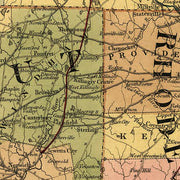 Map of Maine, New Hampshire, Vermont, Massachusetts, Rhode Island, and Connecticut exhibiting the post offices, post roads, canals, rail roads, etc. by David H. Burr, 1839