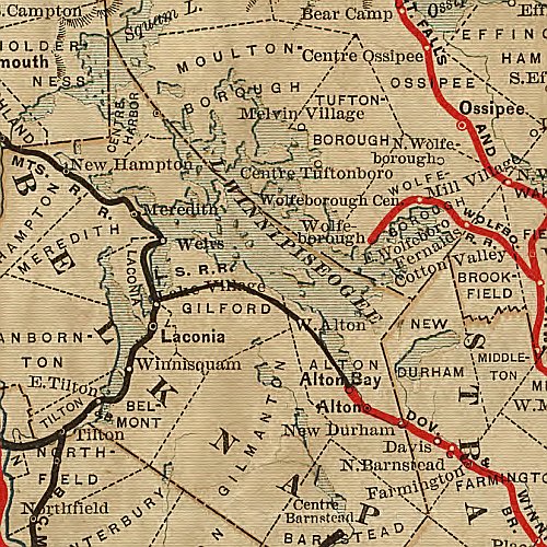 Railroad map of New Hampshire accompanying report of the railroad commissioners, 1894