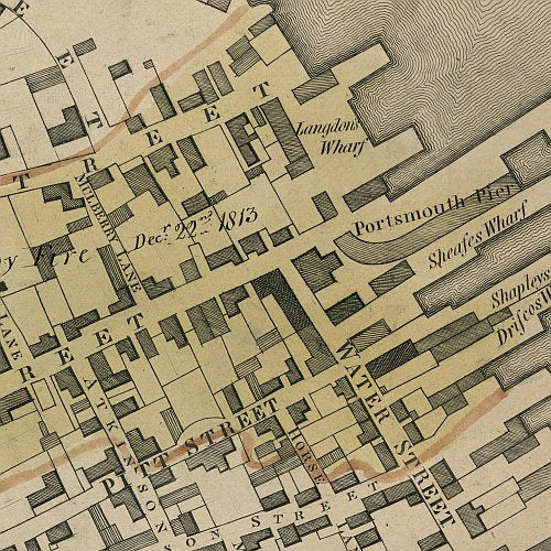 Map of the compact part of the town of Portsmouth in the state of New Hampshire by J.G. Hales, 1813