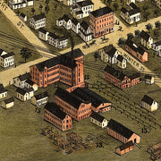 Bird's eye view of Rochester, New Hampshire by J. J. Stoner, 1877