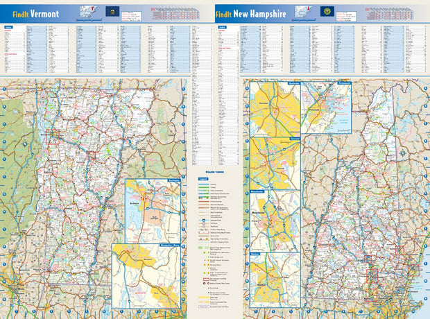 New Hampshire and Vermont Wall Map by Globe Turner