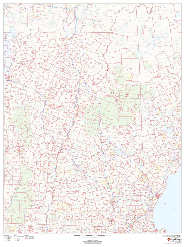 New Hampshire Zip Code Map