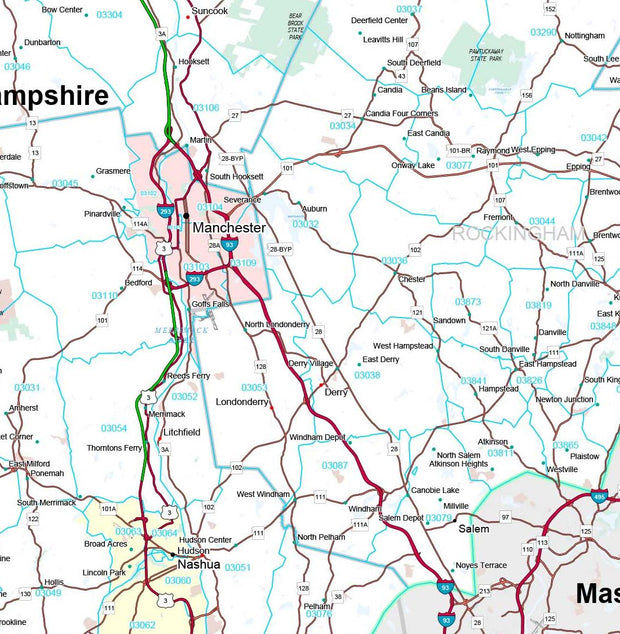 Premium Style Wall Map of New Hampshire by Market Maps