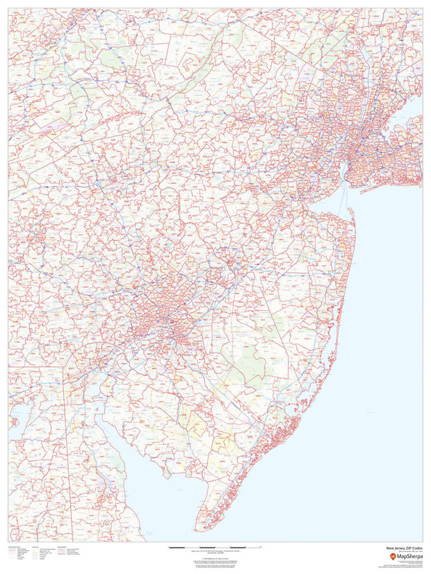 New Jersey Zip Code Map – American Map Store