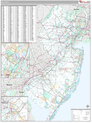Premium Style Wall Map of New Jersey by Market Maps