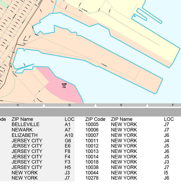  ZIP Code Wall Map of West Long Branch, NJ ZIP Code Map