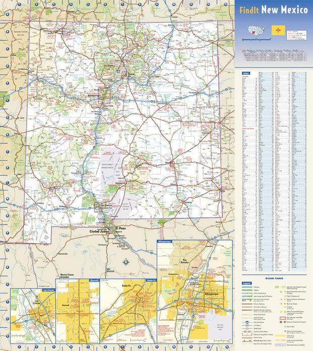 New Mexico Wall Map by Globe Turner