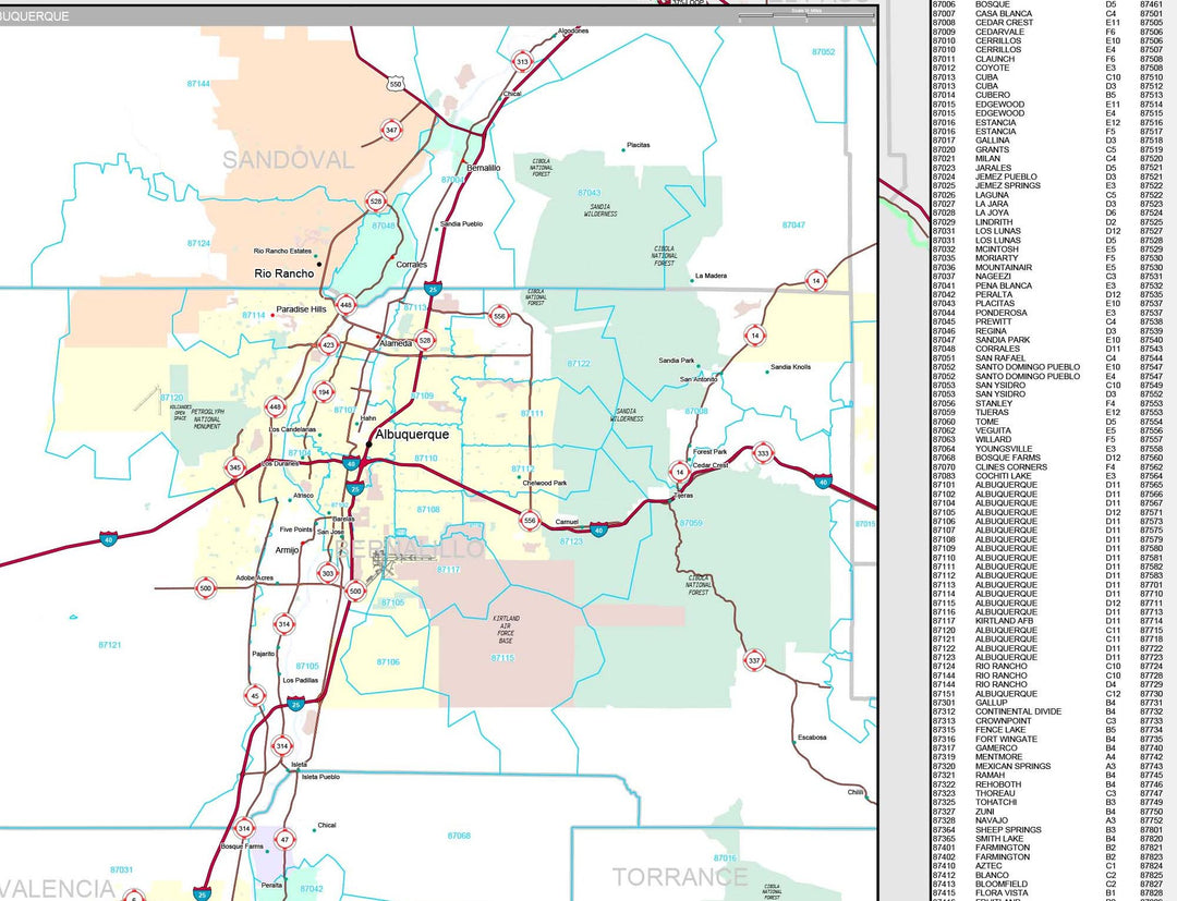 Premium Style Wall Map of New Mexico