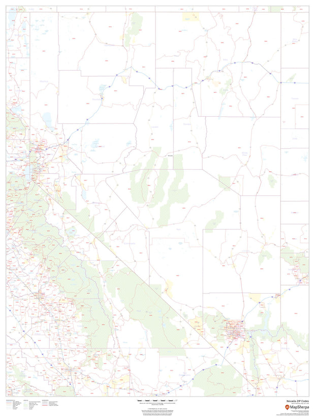 Nevada Zip Code Map