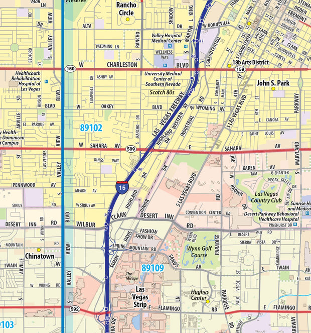 Las Vegas Metro Area Wall Map – American Map Store