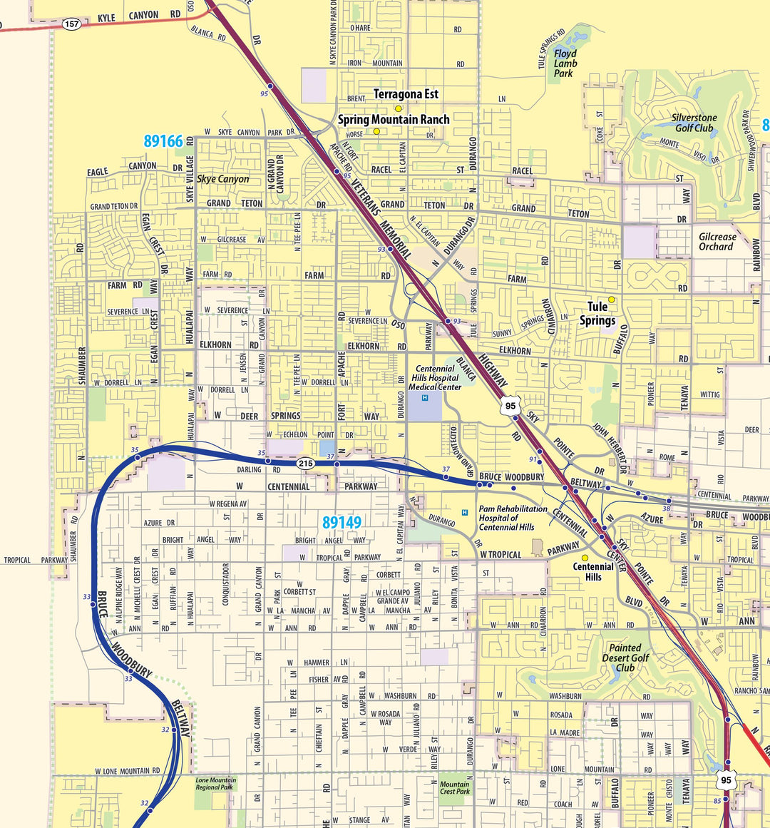 Las Vegas Metro Area Wall Map