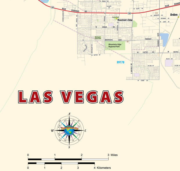 Las Vegas Metro Area Wall Map