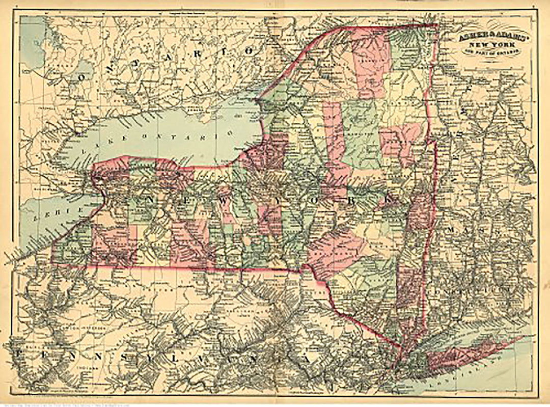 New York and part of Ontario by Asher &amp; Adams, 1871