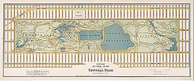 Hinrichs' guide map of the Central Park by Oscar Hinrichs, 1875