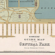 Hinrichs' guide map of the Central Park by Oscar Hinrichs, 1875