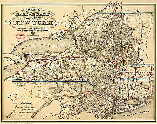 Map of the rail-roads of the state of New York, 1857