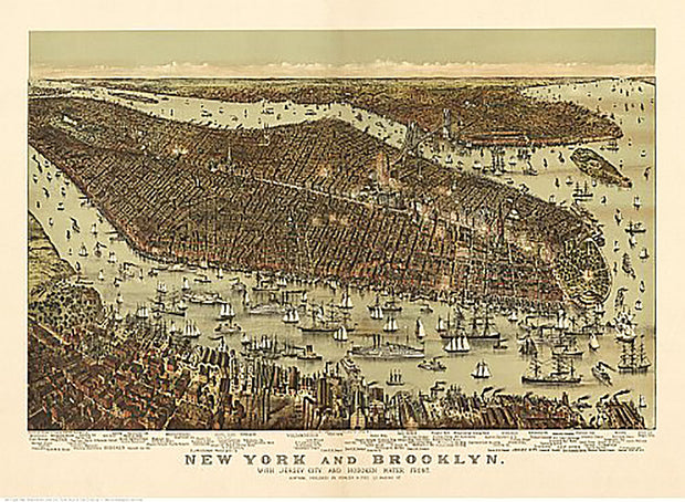 New York and Brooklyn by Parsons & Atwater, pub. by Currier & Ives, 1892