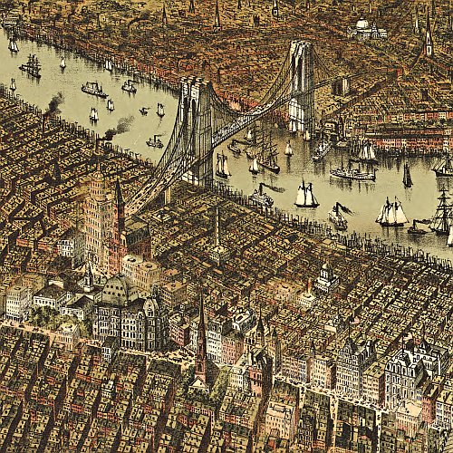 New York and Brooklyn by Parsons &amp; Atwater, pub. by Currier &amp; Ives, 1892