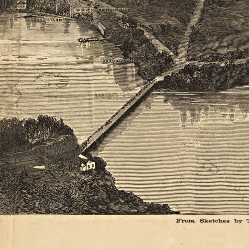 Saratoga Springs and Vicinity, Scene of the Inter-collegiate Regatta, 1874