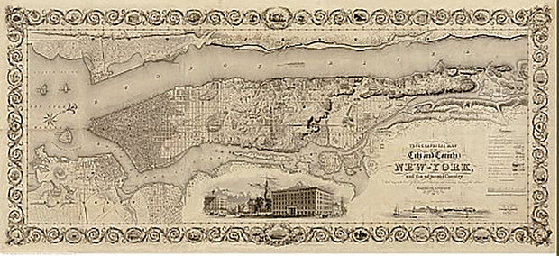 Topographical map of the city and county of New-York, and the adjacent country, 1836