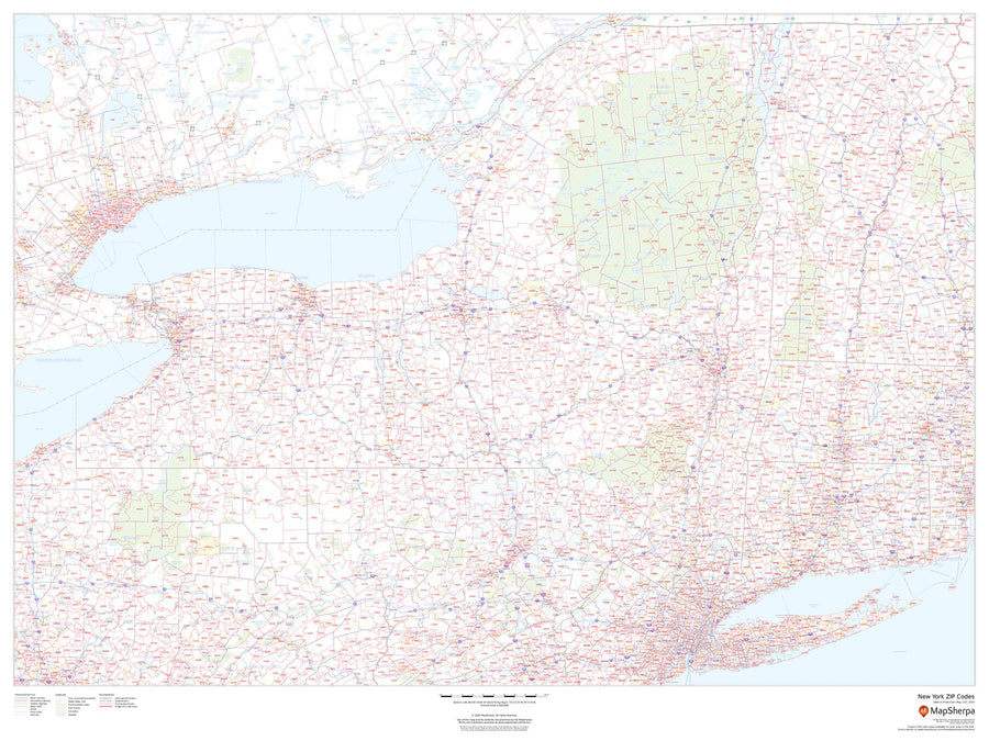 1128 Map New York Zip Code Map – American Map Store