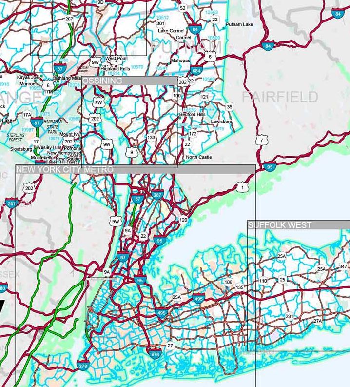 Premium Style Wall Map of New York