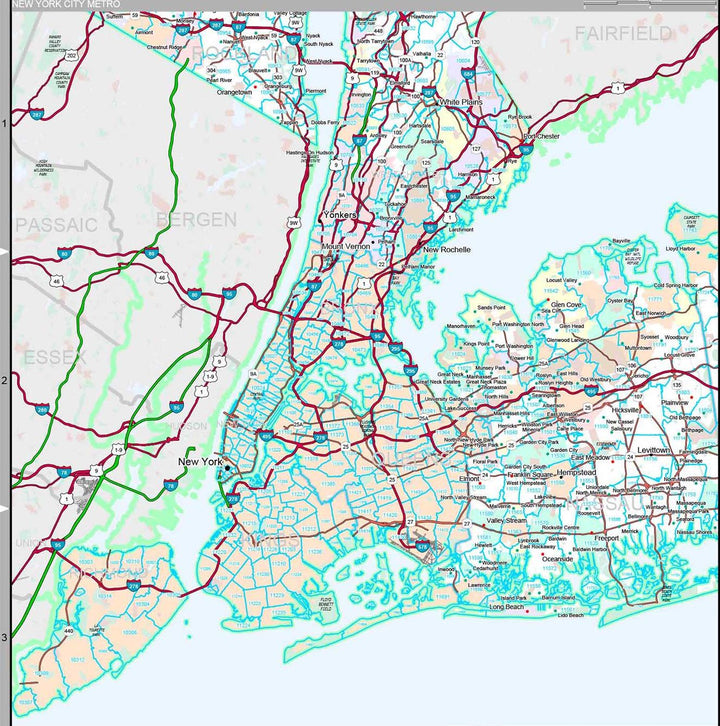 Premium Style Wall Map of New York