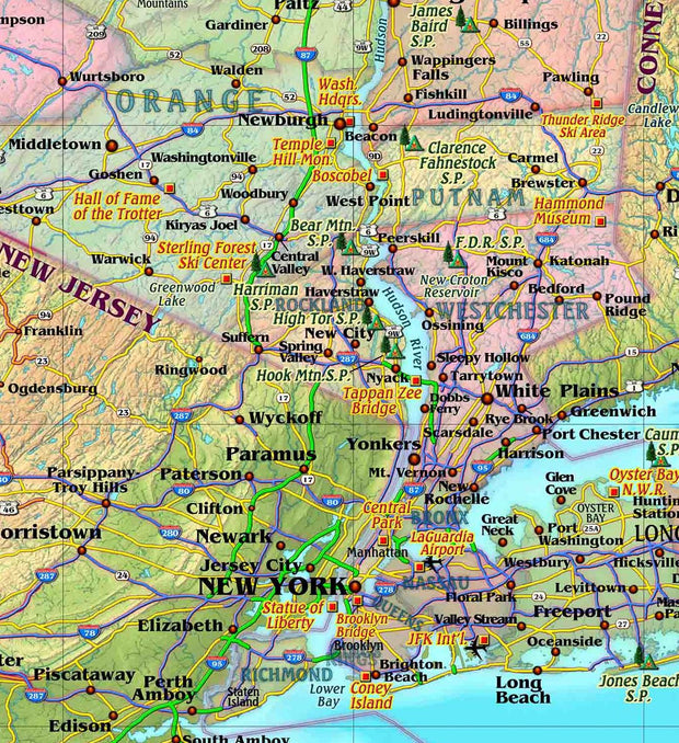 New York Counties Wall Map by Compart Maps