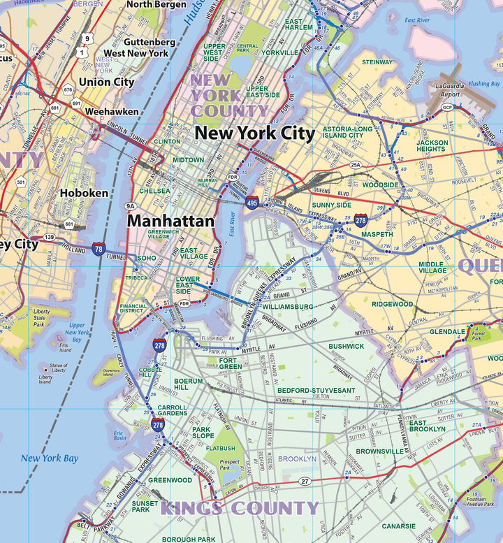 New York City Metro Area Wall Map