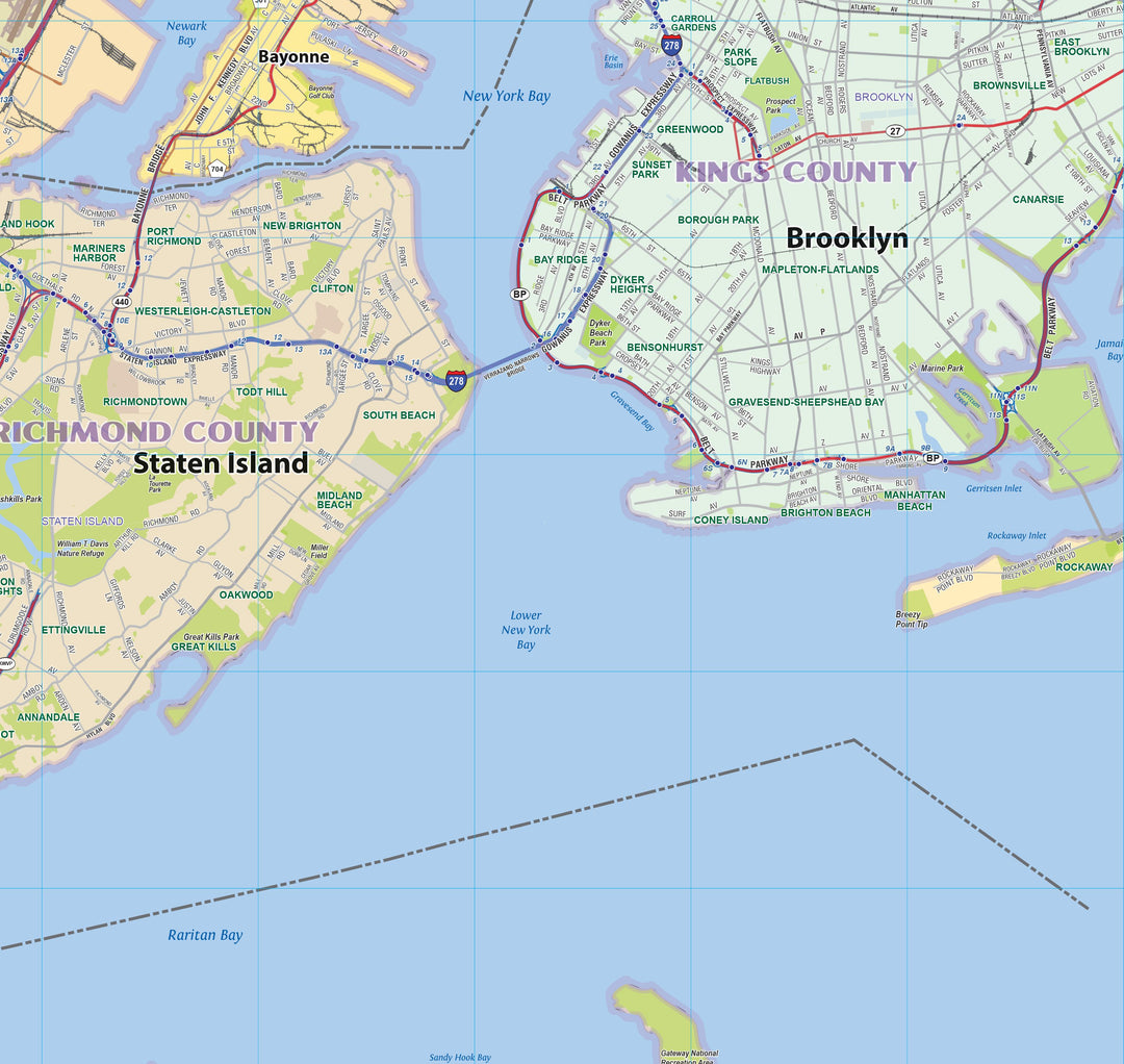 New York City Metro Area Wall Map